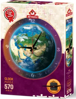 Art Puzzle Puzzelklok - Wereld van Tijd - puzzel en klok van 570 stukjes