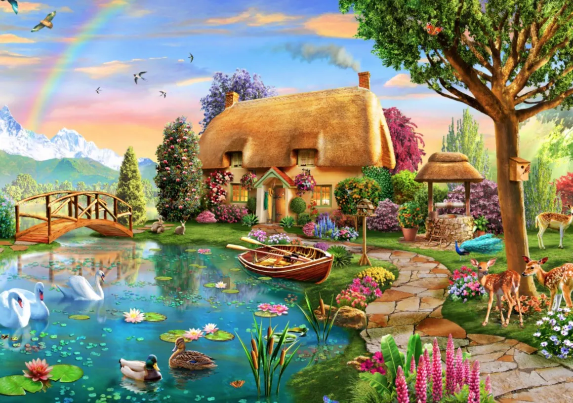 Bluebird Puzzle Cottage aan het meer - puzzel van 6000 stukjes