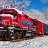Bluebird Puzzle Rode trein in de sneeuw - puzzel van 1500 stukjes
