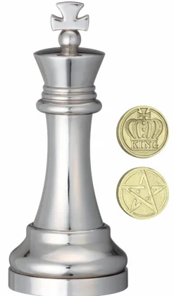 Cast Puzzle Koning Zilver - Schaakstuk - Cast breinbreker