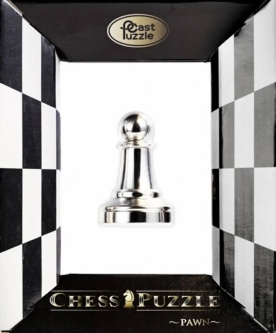 Cast Puzzle Pion Zilver- Schaakstuk - breinbreker