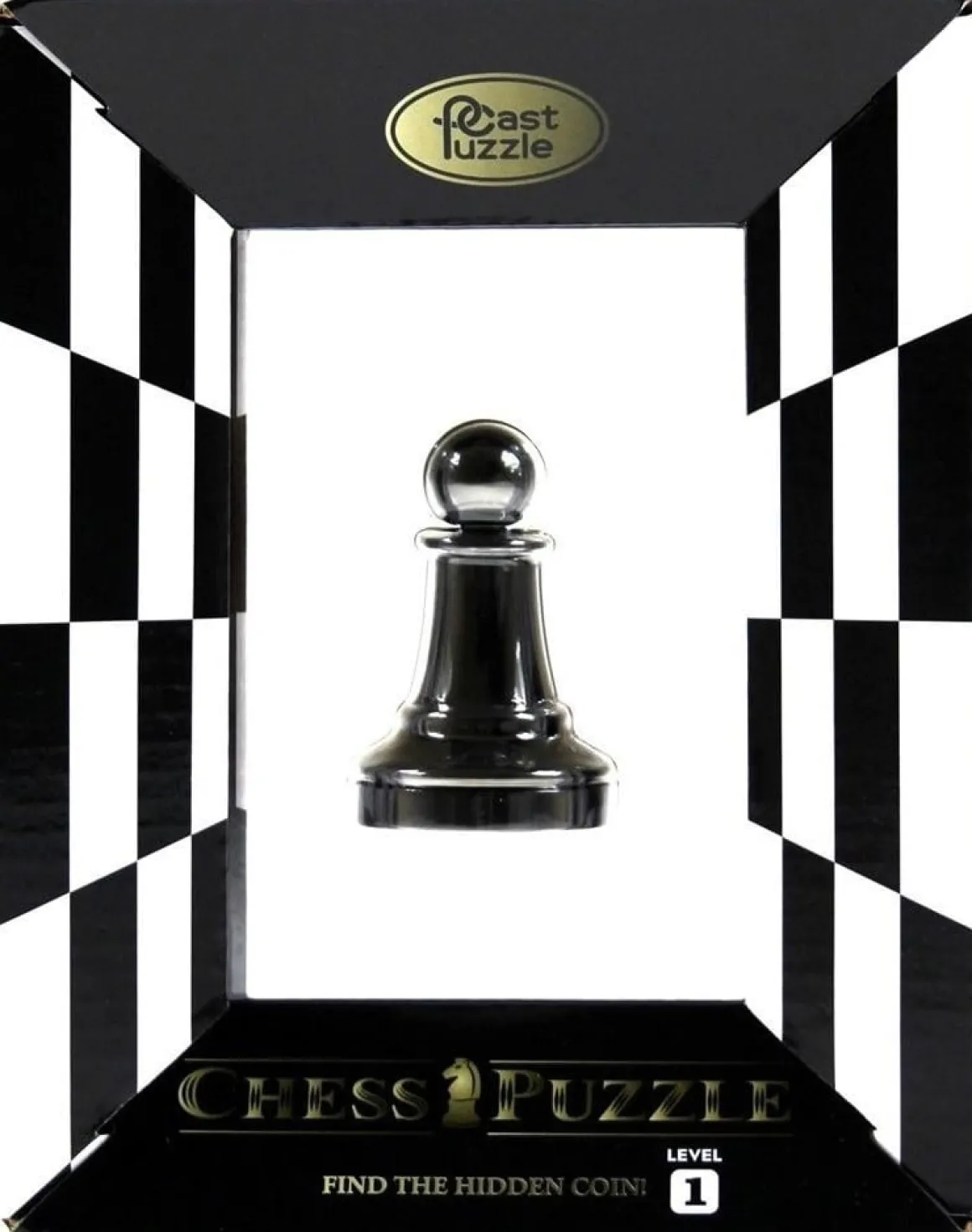 Cast Puzzle Pion Zwart- Schaakstuk - breinbreker