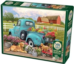 Cobble Hill Bloemen Pick-up Truck - puzzel van 1000 stukjes