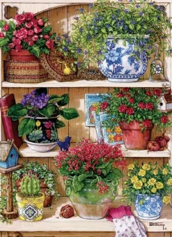 Cobble Hill Bloemenkast - puzzel van 500 XL stukjes