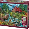 Cobble Hill Blokhut met rood dak - puzzel van 2000 stukjes