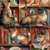 Cobble Hill De boekenkast van Feline - puzzel van 2000 stukjes