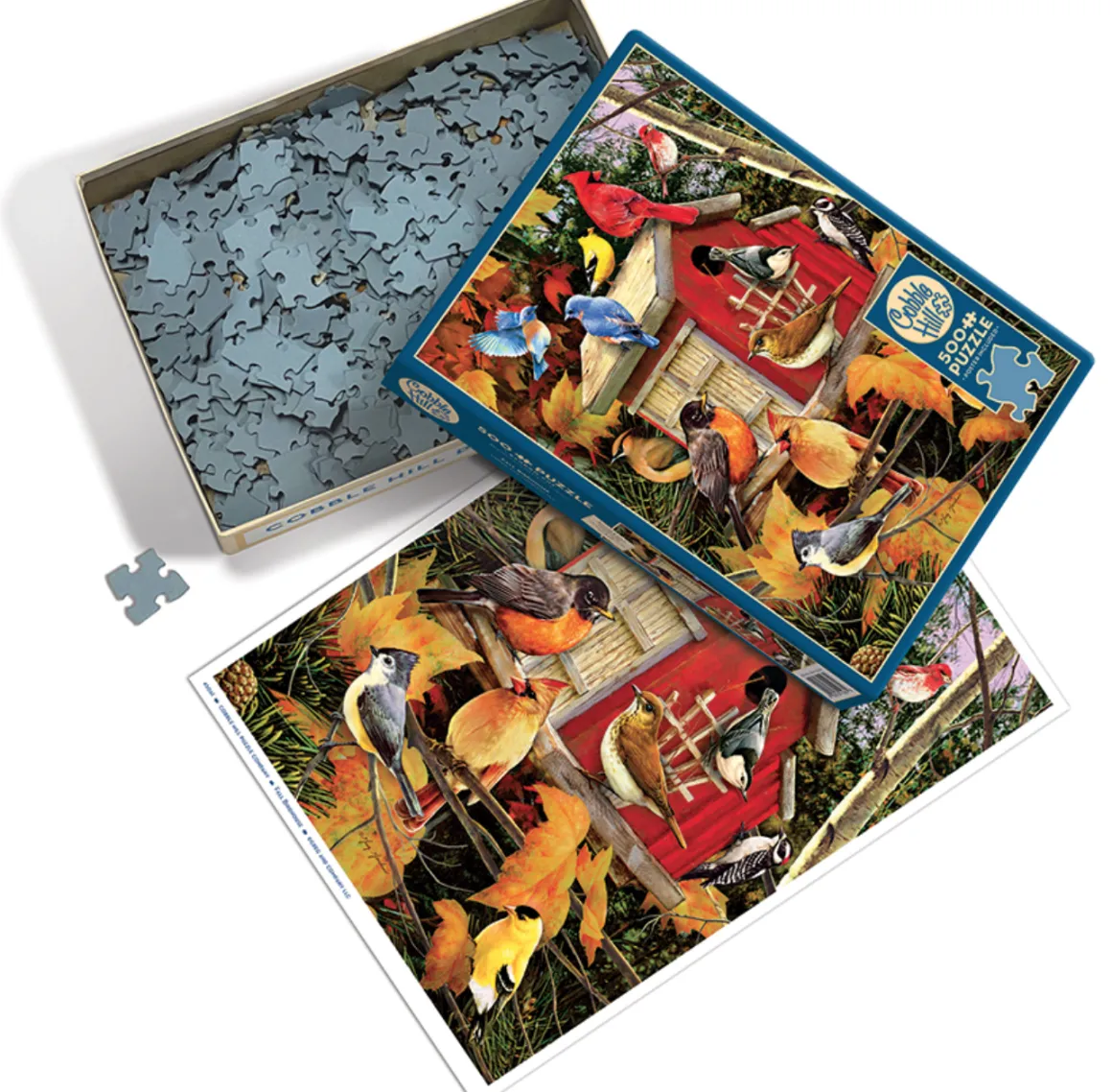 Cobble Hill Herfst Vogelhuisje - puzzel van 500 XL stukjes