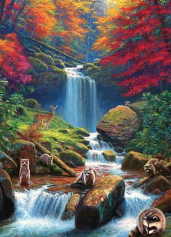 Cobble Hill Mystieke watervallen in de herfst - puzzel van 1000 stukjes