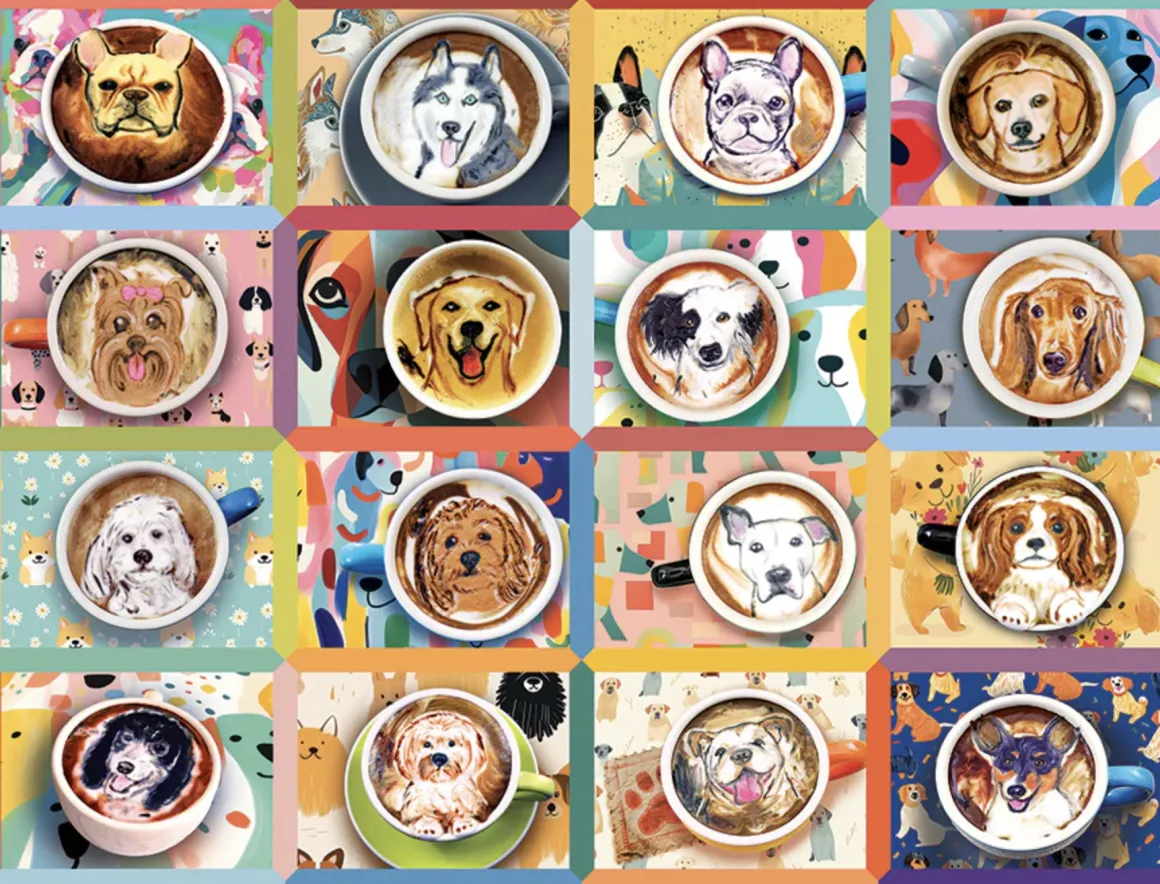 Cobble Hill Puppy Lattes - puzzel van 275 XXL stukjes