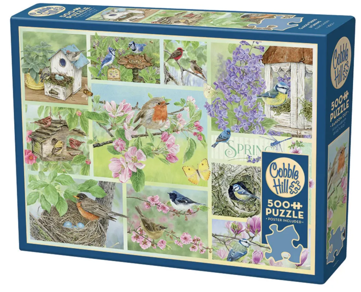 Cobble Hill Tuinvogels in de Lente - puzzel van 500 XL stukjes