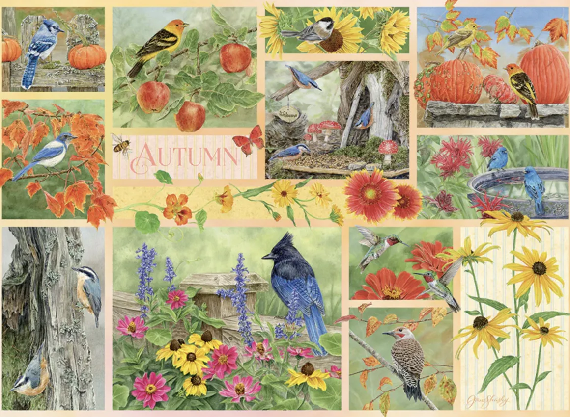 Cobble Hill Tuinvogels in de Herfst - puzzel van 500 XL stukjes