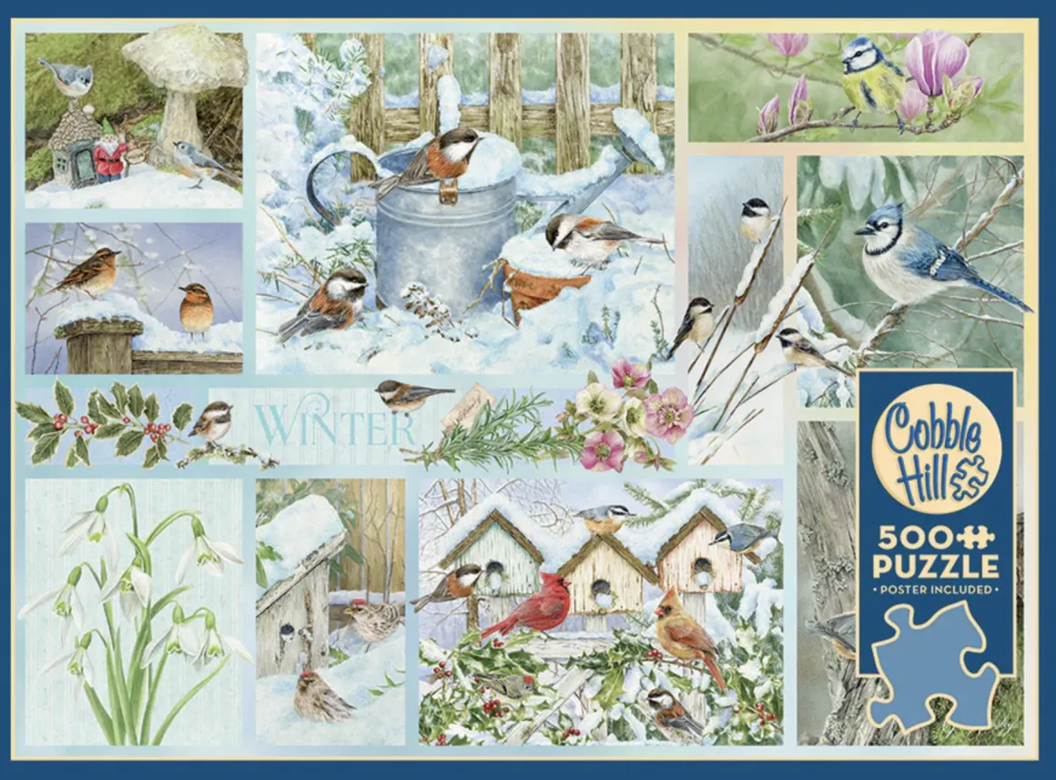Cobble Hill Tuinvogels in de Winter - puzzel van 500 XL stukjes