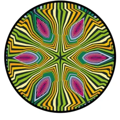 Curiosi Hippie - Dubbelzijdige Ronde puzzel in hout - 88 stukjes