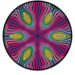 Curiosi Hippie - Dubbelzijdige Ronde puzzel in hout - 88 stukjes
