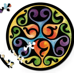 Curiosi Knoppen - Dubbelzijdige Ronde puzzel in hout - 88 stukjes
