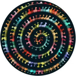 Curiosi Millepedes - Dubbelzijdige Ronde puzzel in hout - 324 stukjes