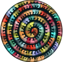 Curiosi Millepedes - Dubbelzijdige Ronde puzzel in hout - 324 stukjes