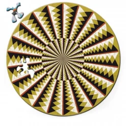Curiosi Puzzel Double Karussell - Dubbelzijdige Ronde puzzel in hout - 88 stukjes