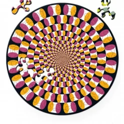 Curiosi Puzzel Double Swing - Dubbelzijdige Ronde puzzel in Hout - 88 stukjes