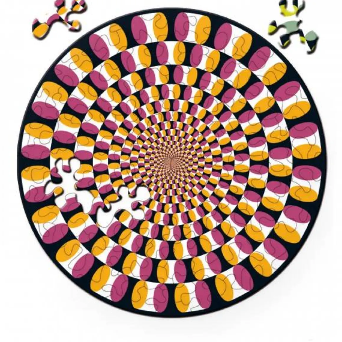 Curiosi Puzzel Double Swing - Dubbelzijdige Ronde puzzel in Hout - 88 stukjes