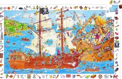 Djeco De piraten in aanval - puzzel van 100 stukjes