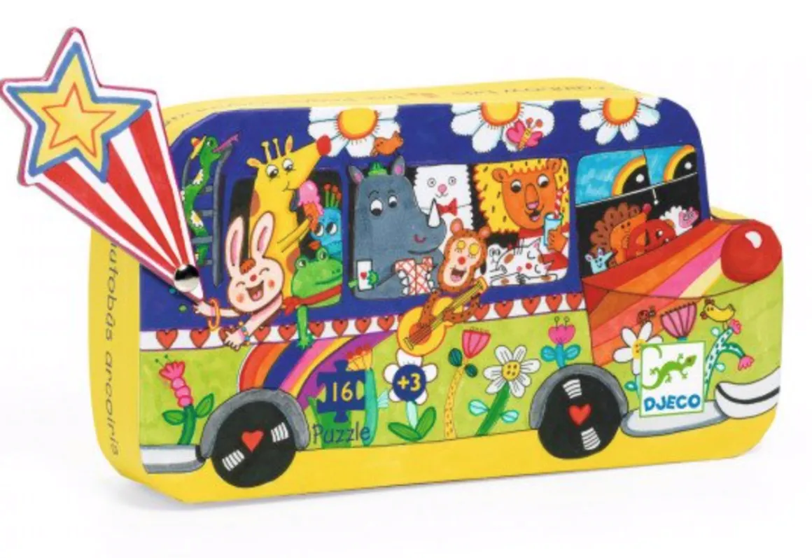 Djeco De regenboog bus - 16 stukjes