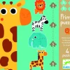 Djeco Diertjes uit de jungle - 4 puzzels - 3, 4, 5 en 6 stukjes