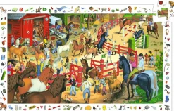 Djeco Drukte op de manege - puzzel van 200 stukjes