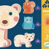 Djeco Eerste puzzels - In het bos - 3 puzzels van 9, 12 en 16 stukjes
