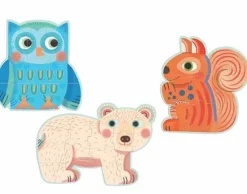 Djeco Eerste puzzels - In het bos - 3 puzzels van 9, 12 en 16 stukjes