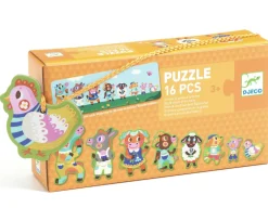 Djeco Groot en klein op de boerderij - 8 puzzels van 2 stukjes