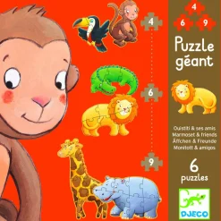 Djeco Krul de aap - 6 puzzels - 4, 6 en 9 stukjes