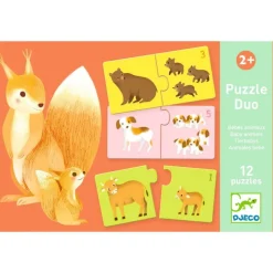 Djeco Puzzel duo - Baby Diertjes - 12 x 2 stukjes