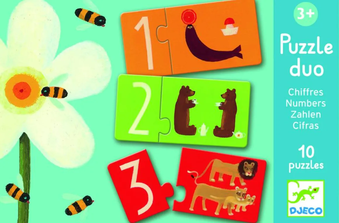Djeco Puzzel duo - getallen - 10 puzzels van 2 stukjes