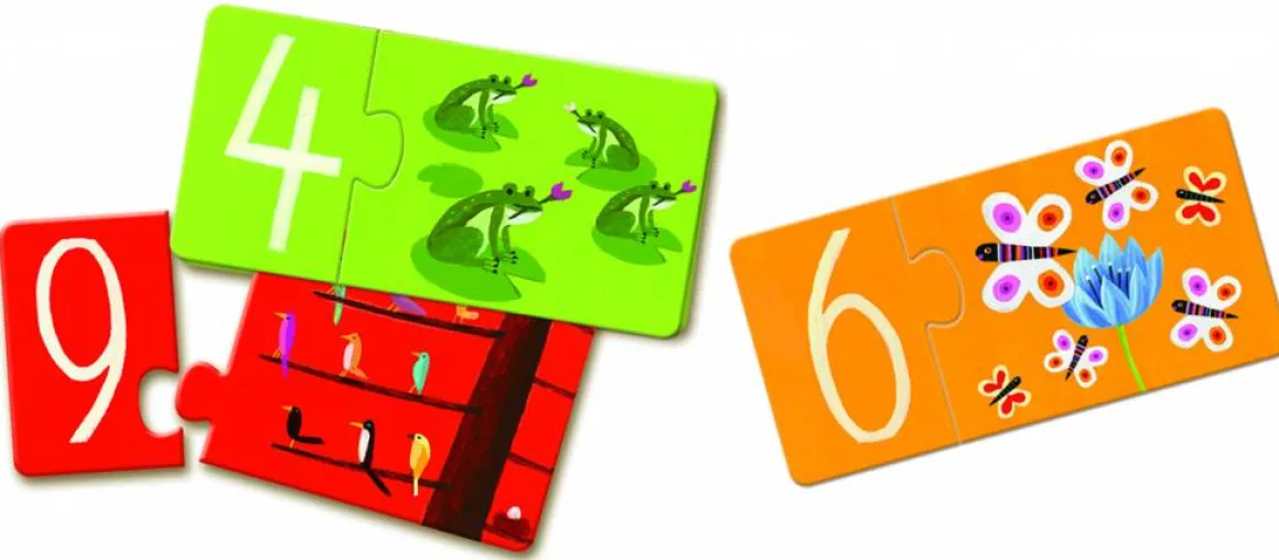 Djeco Puzzel duo - getallen - 10 puzzels van 2 stukjes