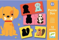 Djeco Puzzel duo - Schaduw - 6 x 2 stukjes