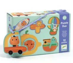 Djeco Puzzel duo - Voertuigen- 10 x 2 stukjes
