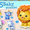 Educa 5 puzzels met diertjes uit de Savanne - puzzels van 3, 4 en 5 stukjes