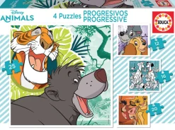 Educa 4 puzzels van de Disney dieren - 12, 16, 20 en 25 stukjes