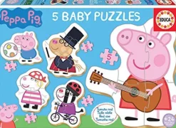 Educa 5 puzzeltjes van Peppa Pig - van 3 tot 5 stukjes