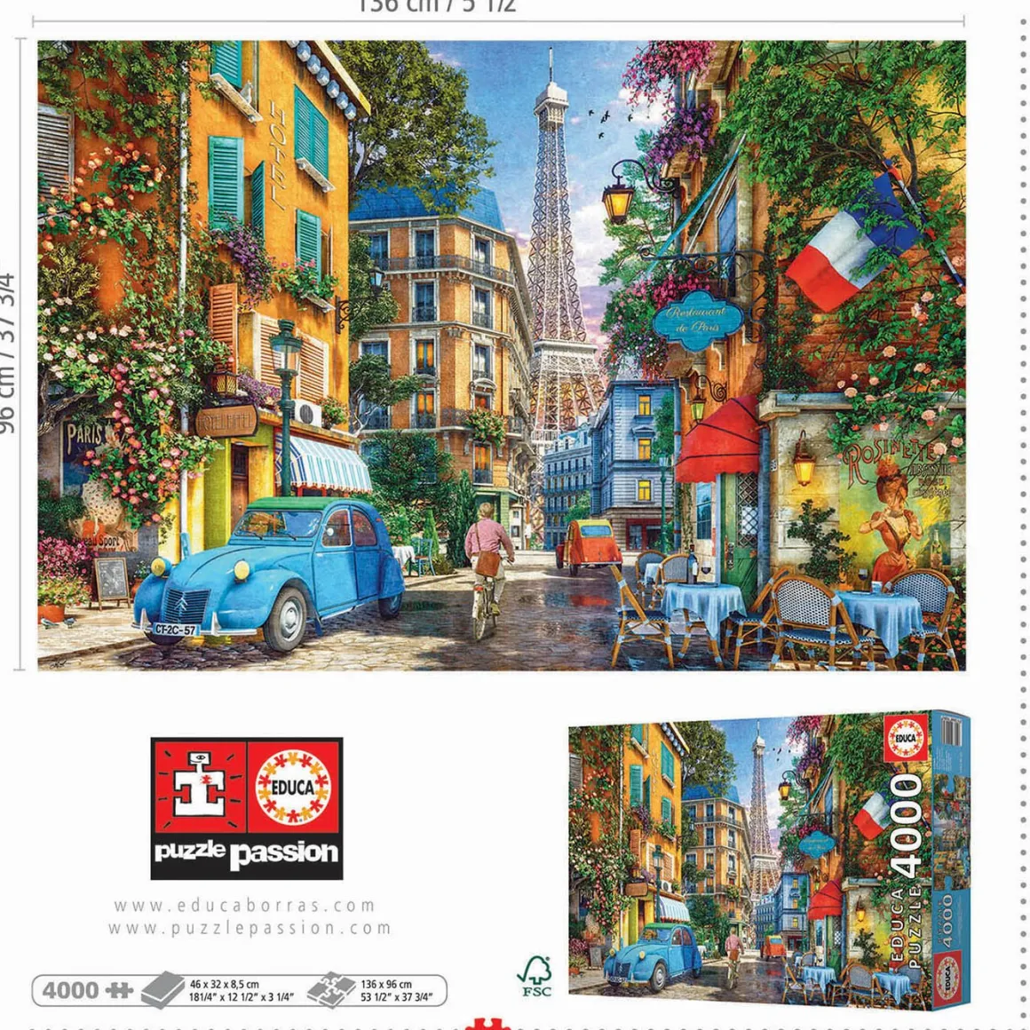 Educa De Straten van Parijs - puzzel van 4000 stukjes