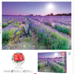 Educa Fiets in Lavendelveld - puzzel 1000 stukjes