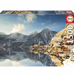 Educa Hallstatt in de sneeuw - Oostenrijk - legpuzzel van 1500 stukjes