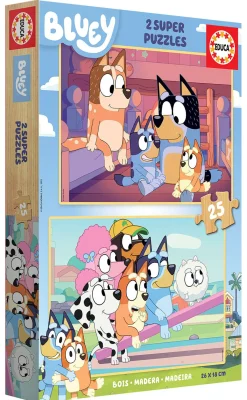 Educa HOUT: Bluey - 2 x 25 stukjes