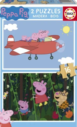 Educa HOUT: Peppa Pig - 2 x 16 stukjes
