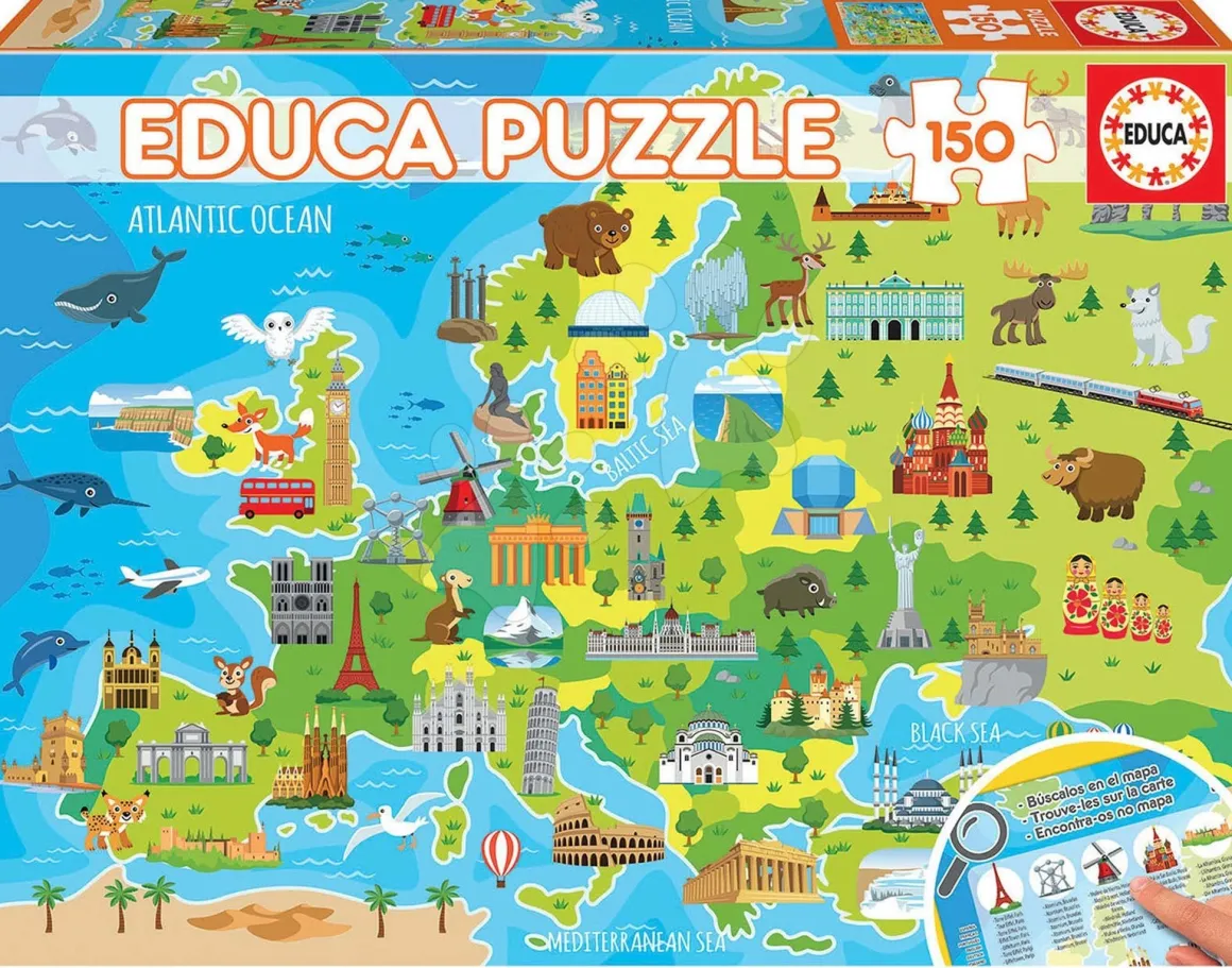 Educa Kaart van Europa - puzzel van 150 stukjes