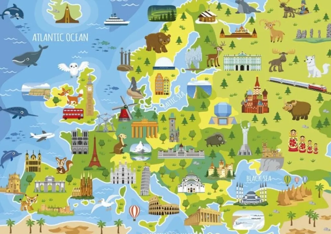 Educa Kaart van Europa - puzzel van 150 stukjes