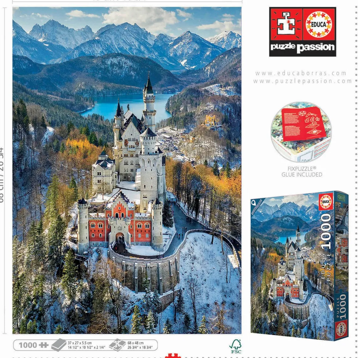 Educa Kasteel Neuschwanstein - puzzel 1000 stukjes