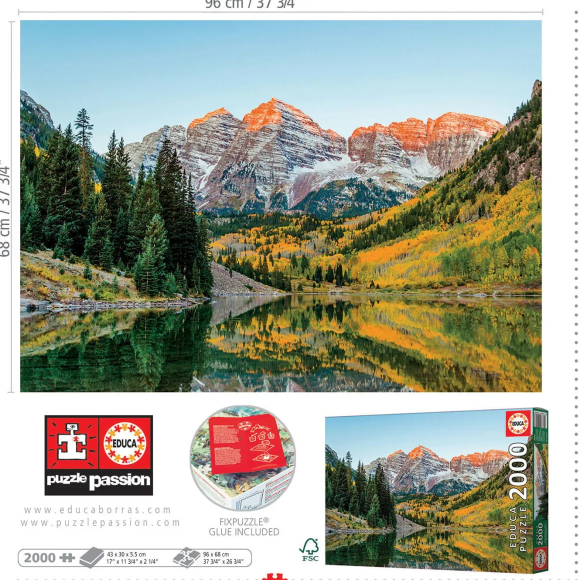Educa Maroon Bells - puzzel van 2000 stukjes