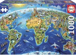 Educa Miniatuur puzzel - Wereldsymbolen - 1000 stukjes